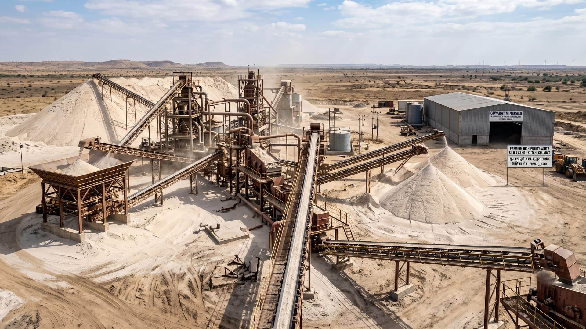 Gujarat Minerals High Purity Silica Sand Quarry and Stockyard